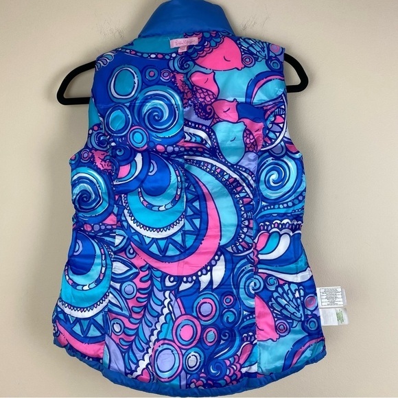 Lilly Pulitzer Puffer Down Bright Blue Vest XXS - Picture 7 of 12